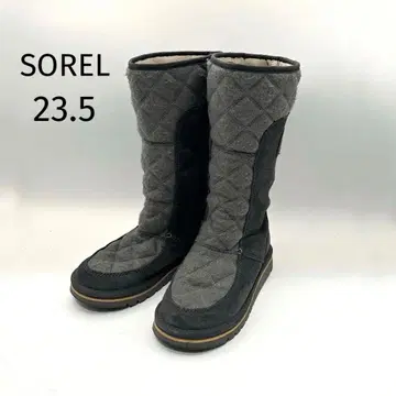SOREL 부츠 스노우 부츠 퀼팅 스웨이드 그레이 23.5