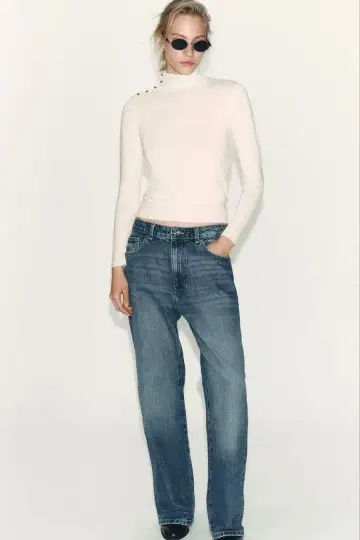 ZARA 버튼 니트 스웨터 에크루 L