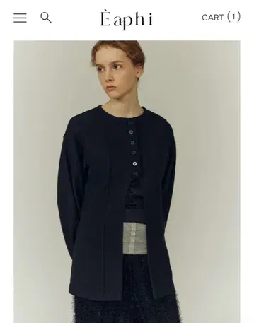 [ eaphi ] 블랙 노카라 자켓 FREE 사이즈