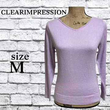 P23 클리어 임프레션 하이 게이지 니트 [ M ] V넥 퍼플