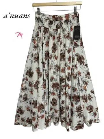 a'nuans [ 미사용 ] 플레어 스커트 하의 꽃무늬 플라워 M