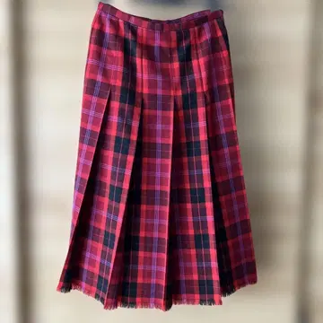 플리츠 스커트 THE SCOTCH HOUSE 38 빨간색 타탄 체크