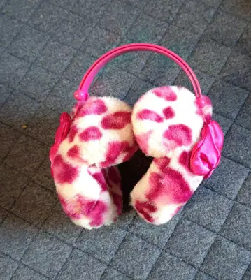 디즈니 리조트 미니 핑크 레오파드 무늬 귀도리