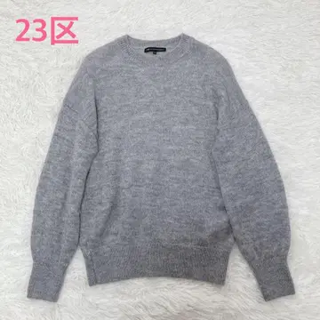 새상품급 23구 모헤어 울 크루넥 풀오버 니트 그레이 38