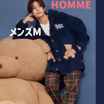 새상품 젤라또피케 스노우 베어 자카드 숄 가디건 M HOMME