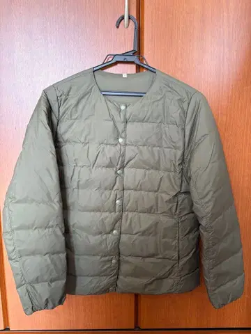 무인양품 경량 다운 포켓터블 노카라 자켓