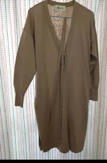 ROPE 얇은 소재 니트 롱 가디건