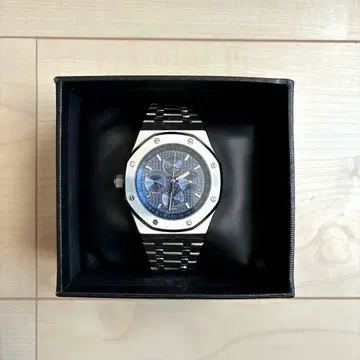 [미사용 새상품] DIDUN DESIGN 문페이즈 손목시계 블루 실버