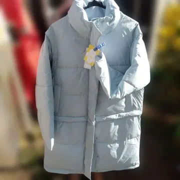 미사용 새상품 ] 라이트 블루 M 충전솜 롱 멀티 웨이 코트 자켓