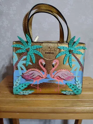 케이트 스페이드 플라밍고 디자인 골드 숄더백