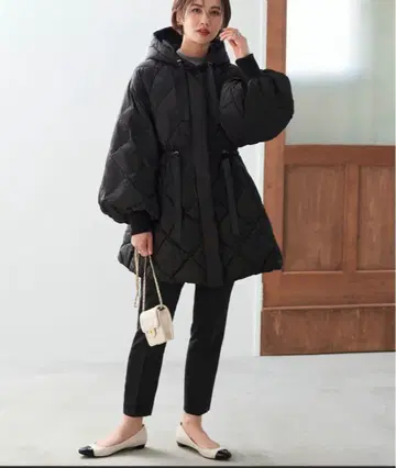 RUIRUE BOUTIQUE 볼륨 슬리브 퀼팅 코트