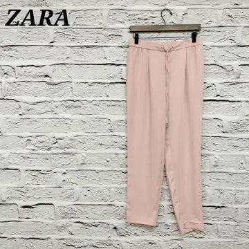 자라 테이퍼드 팬츠 이지 팬츠 앵클 기장 허리 끈 조절 가능 핑크
