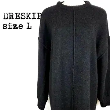DRESKIP 드레스키프 니트 원피스 블랙 L 사이즈 롱 기장