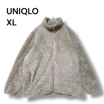유니클로 퍼리 리프 플리스 풀집 자켓 XL 베이지