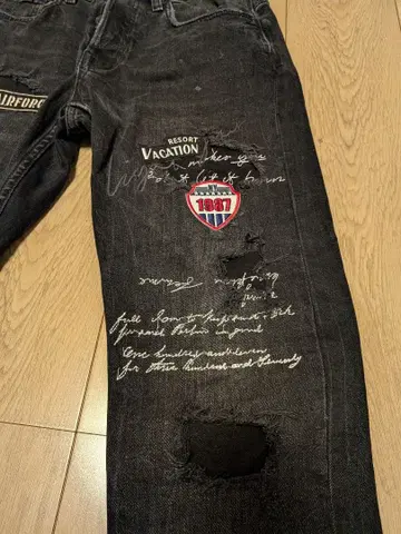 ZARA 데미지 데님 블랙