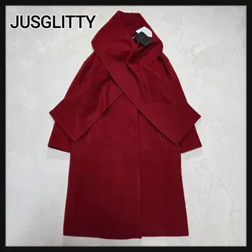 [택 포함 새상품] JUSGLITTY 노카라 코트 스톨 포함 레드