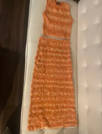 MAISON SPECIAL 슬리브리스 원피스 오렌지 컬러 프리 사이즈