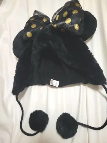 미니 마우스 귀달린 플리스 모자 팬캡 블랙