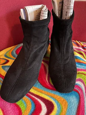 본트레 블랙 스웨이드 부츠 37