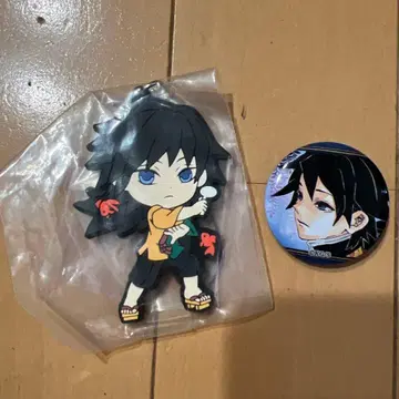 귀멸의 칼날 러버 마스코트 캔뱃지 토미오카 기유 새상품 익명 배송