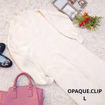 OPAQUE.CLIP 니트 원피스 (L) 아이보리/하이넥/리브