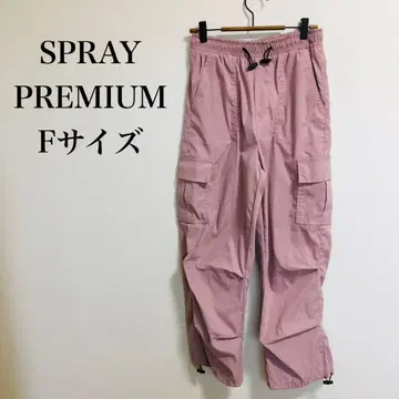 [ SPRAY PREMIUM ] 캐주얼 팬츠 허리밴딩 다크 핑크 F