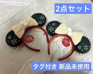 디즈니 크리스마스 그린 리본 머리띠 2세트