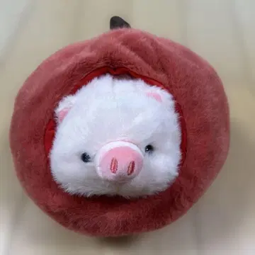 사과와 돼지 봉제 인형 사과 돼지