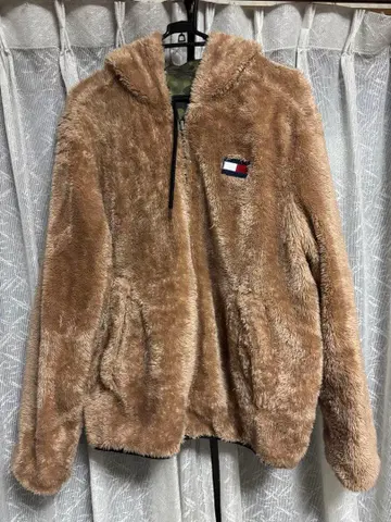 타미힐피거 플리스 자켓 리버서블 카모 패턴 후드티