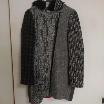 Desigual 이소재 믹스 롱 코트