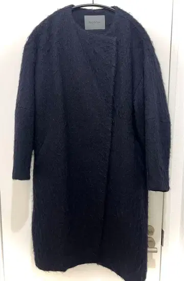 Spick & span 스픽 앤 스팬 샤기 코트 네이비