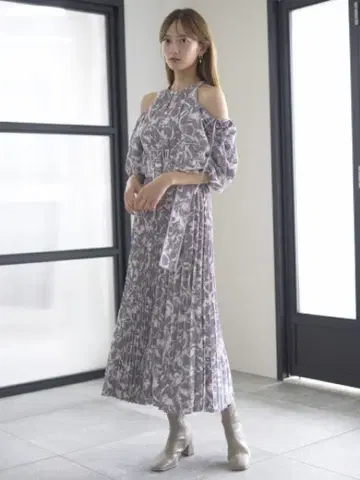 SNIDEL 2way 슬리브 프린트 원피스 0 사이즈 미사용