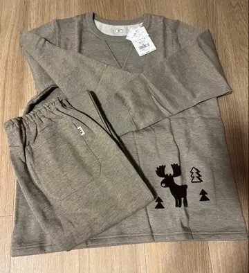 나이가이 남성용 카키 룸웨어 파자마 M 사이즈 크리스마스 겨울