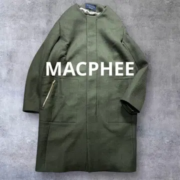 맥피 컨디션 최상 고급 울 성인 럭셔리 더블 지퍼 노카라 코트