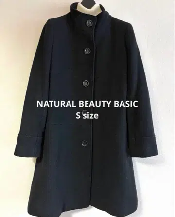NATURAL BEAUTY BASIC 울 혼방 하이 컬러 코트 블랙 S
