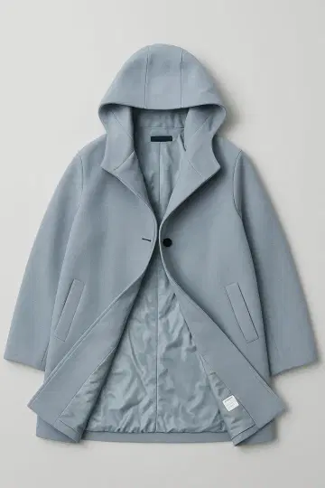 [ UNIQLO ] 라이트 그레이 후드 부착 코트 M 사이즈 유니클로