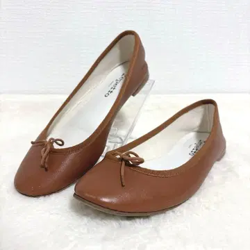 repetto 레페토 가죽 발레 슈즈 카멜 상드 리옹