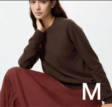 [ 새상품급 ] 유니클로 캐시미어 크루넥 스웨터 브라운 M