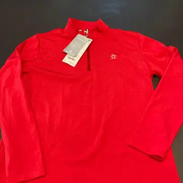 최종 가격 미사용 Munsingwear 여성용 하프 지퍼 셔츠 LL 레드