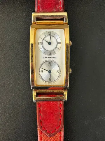 Lancel 두 개의 다이얼 손목시계 레드