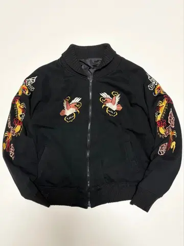 맨투맨 스카잔 블랙 독수리 호랑이 수베니어 자켓