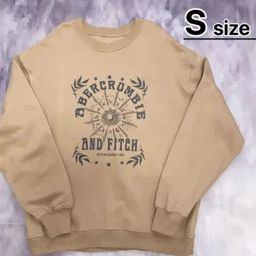 Abercrombie & Fitch 맨투맨 S 베이지 프린트 구제 의류