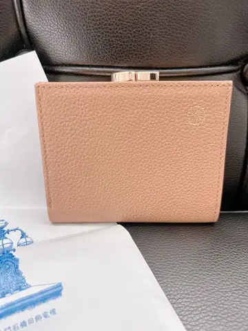 황궁 가마구치 지갑 미사용 가죽 접이식 지갑 색상 카페오레