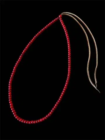 화이트하츠 비즈 비즈 한 줄 짙은 빨간색 6.3mm 전후 120개