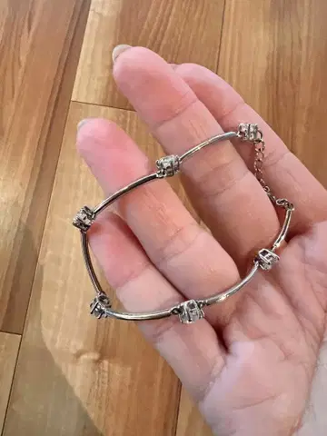 실버 바벨형 팔찌