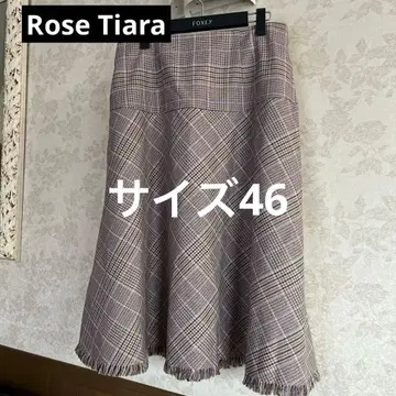 새상품급 빅 사이즈 46 로즈 티아라 허리밴딩 플레어 스커트