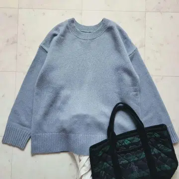 저널 스탠다드 리룸 니트 해밀턴 울 스카이블루 넉넉한 핏