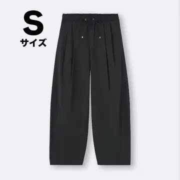 GU 배럴 레그 풀온 팬츠 Q 블랙 S 사이즈