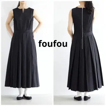 foufou THE DRESS #12 슬리브리스 턱 원피스 블랙