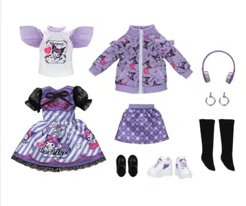 쿨한 쿠로미 리카짱 캐주얼&퍼플 원피스 세트 의류 새상품